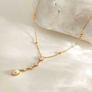 Colliers Pendentifs Pour Femmes, Élégants Et Ronds, En Acier Inoxydable, Étanches Et Anti-Ternissement, Couleur Or h5 Image5