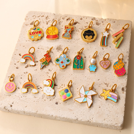 Pendentifs pour femmes en acier inoxydable polychrome de forme irrégulière, couleur or, étanches et anti-ternissement