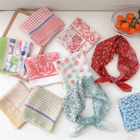 Bandana pour femme en polyester à pois romantiques