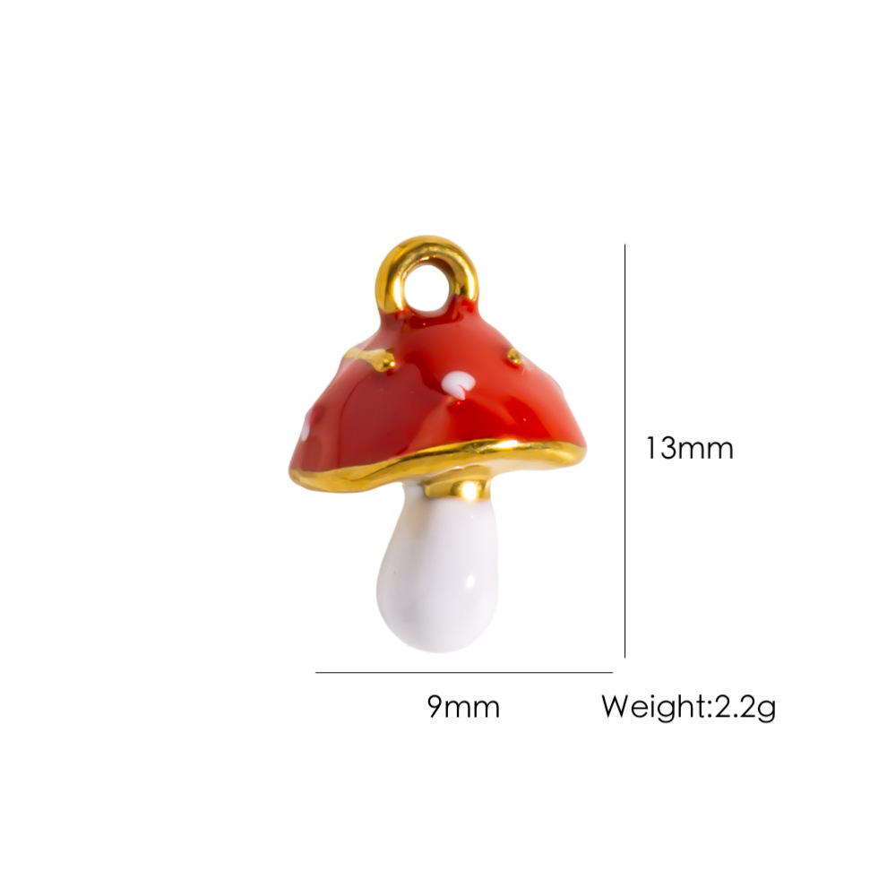 Pendentifs Pour Femmes En Acier Inoxydable Doré, Imperméables Et Anti-Ternissement, En Forme De Champignon Mignon