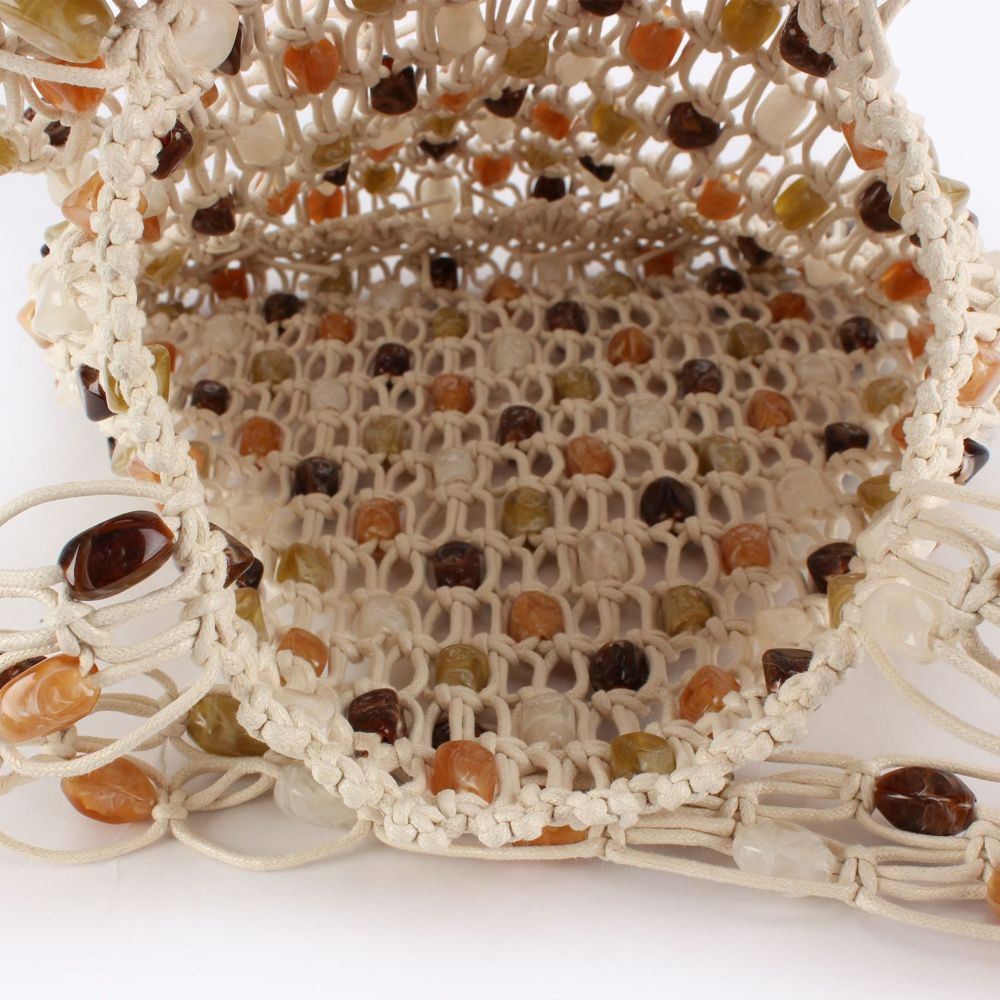 Sacs De Plage En Coton Pour Femmes Avec Perles De Vacances Personnalisables Image4