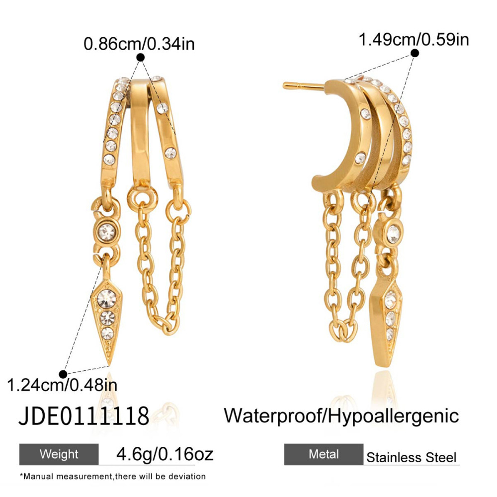 Boucles D'Oreilles Pendantes Pour Femme, Charmantes, En Acier Inoxydable Étanche, Couleur Or, Avec Pompon. Image2