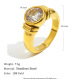 Bague ronde en zircon cubique - blanc doré/numéro 8 Image3