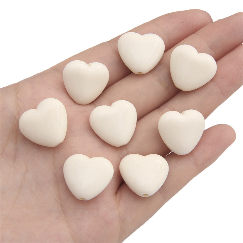 Perles De Bijoux En Acrylique Couleur Or Sweet Heart De La Série Simple 