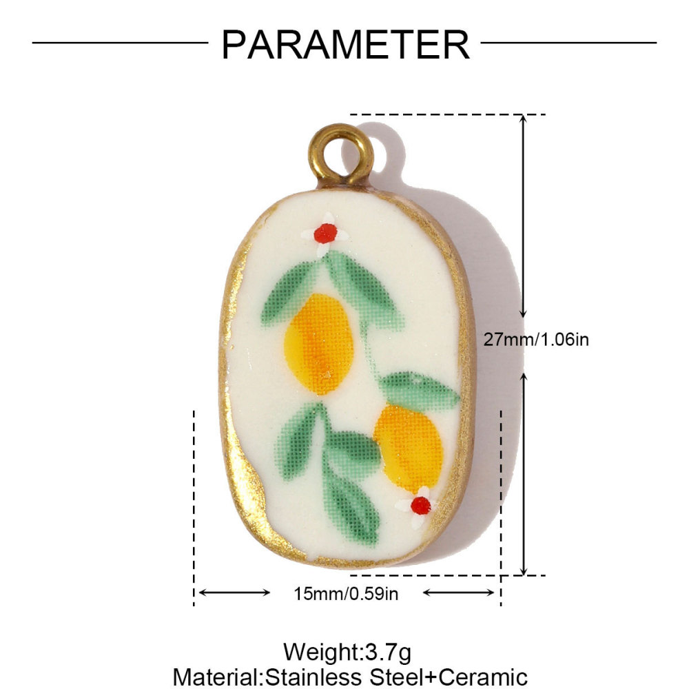 Pendentifs Pour Femmes En Céramique Végétale Naturelle Aux Couleurs Dorées Image2