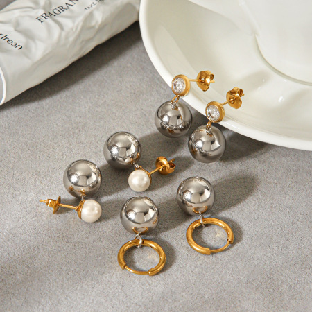 Boucles d'oreilles pendantes en acier inoxydable étanche, de couleurs assorties