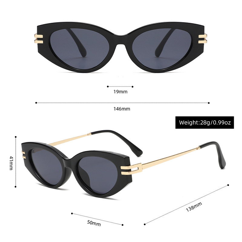 Lunettes De Soleil Rétro Œil-De-Chat Simples Et Élégantes Pour Femmes h5Image3