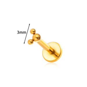 Boucles D'Oreilles Piercing Pour Femmes, En Alliage De Titane Couleur Or, Modèle Simple Ball Astm F136 h5 Image2