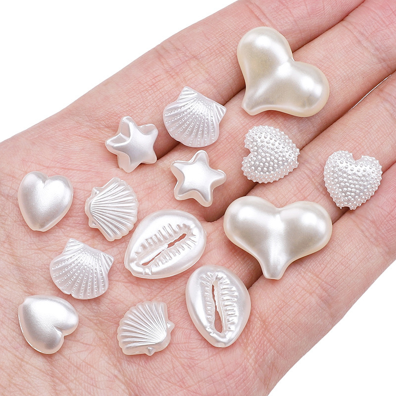 Perles De Bijou En Abs Élégantes En Forme De Cœur Et De Coquillage, Collection Classique h5Image4