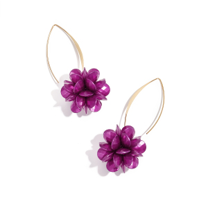 Boucles D'Oreilles Pendantes Vintage Haut De Gamme Pour Femme, Motif Fleur Violette h5
