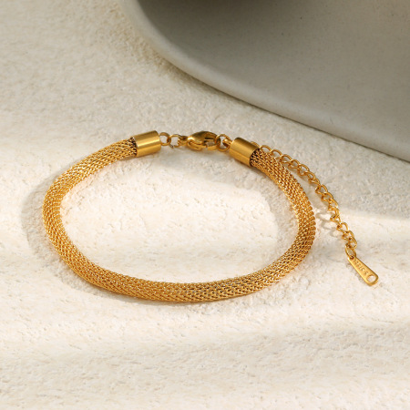 Bracelet simple en acier inoxydable étanche couleur or 2