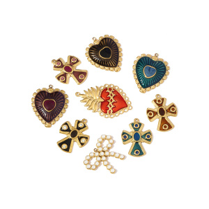 Pendentifs Pour Femmes En Forme De Croix Vintage, En Acier Titane, Étanches Et Anti-Ternissement, Couleur Or h5 Image5