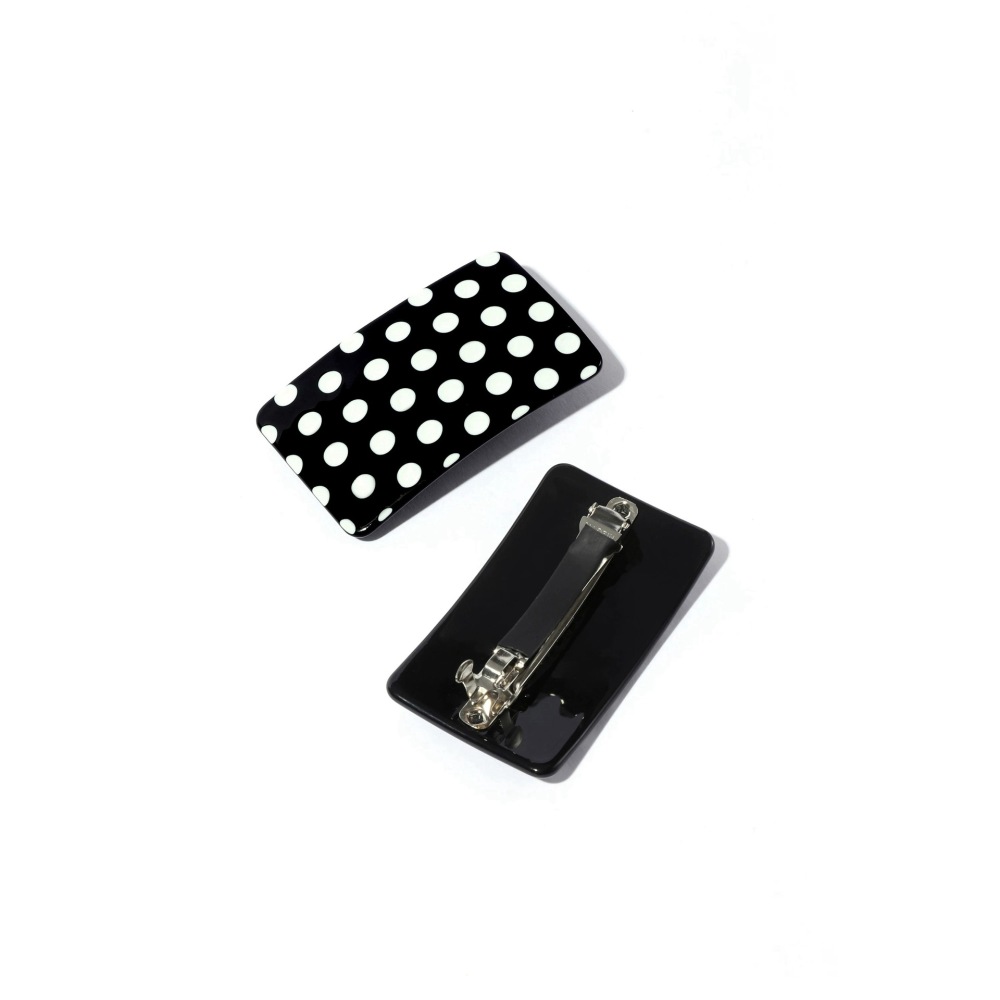Pinces À Cheveux Rectangulaires Minimalistes À Pois En Acétate Pour Femmes 