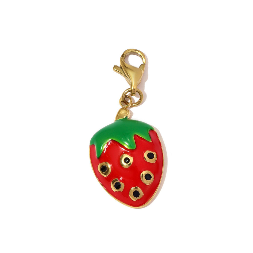 Pendentifs Pour Femmes En Acier Titane, Pince Homard, Couleur Or, Motif Fruits Vifs À Faire Soi-Même