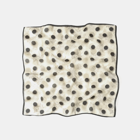Bandana rétro à pois fleuris en polyester