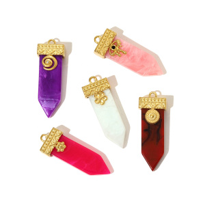 Pendentifs Pour Femmes En Acrylique Simple De Forme Irrégulière, Acier Titane Couleur Or h5 Image5