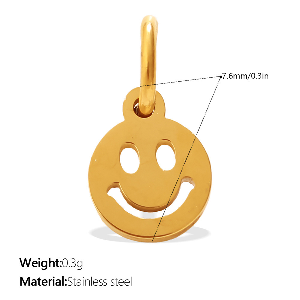 Pendentif Unisexe Simple Series Daily Shape Rough Heart Smiley Face En Acier Inoxydable Étanche Couleur Or