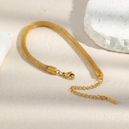 Bracelet simple en acier inoxydable étanche couleur or