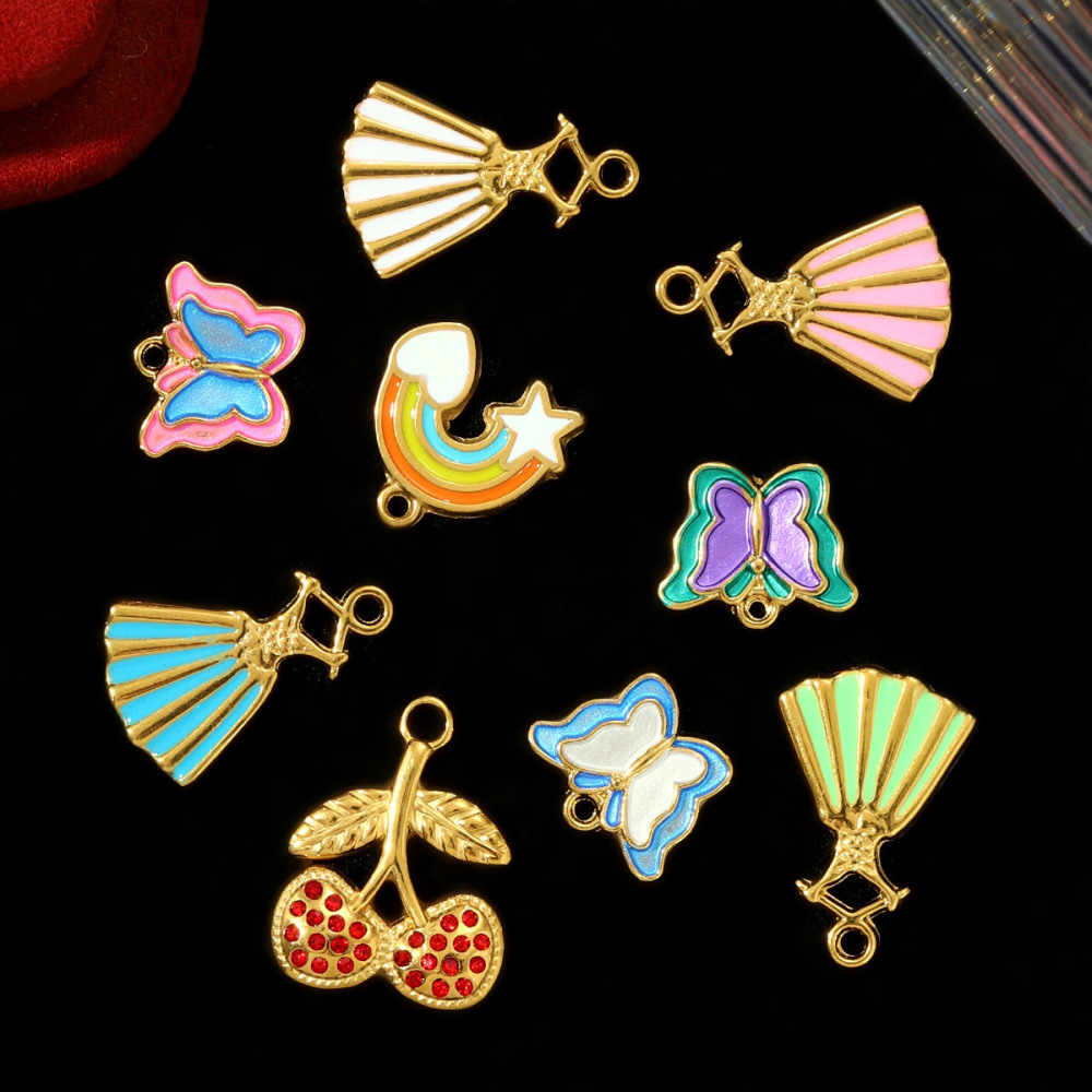 Pendentifs Délicats En Acier Titane Couleur Or, Motif Papillon, Pour Femmes Image5