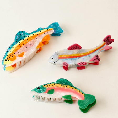 Pinces à cheveux pour femmes en acétate de poisson, collection romantique
