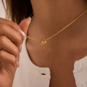 Collier Pendentif Discret Pour Femme, En Acier Inoxydable Doré, Imperméable Et Anti-Ternissement. h5 Image5