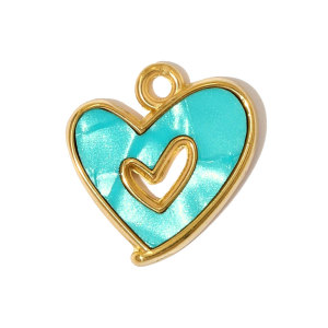 Pendentif Exquis En Acier Titane Couleur Or Représentant Un Cœur Et Un Œil De Diable h5 