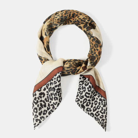 Bandana rétro en polyester à imprimé léopard 2