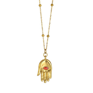 Colliers Pendentifs Élégants En Acier Titane Couleur Or, En Forme De Main, Pour Femmes h5 