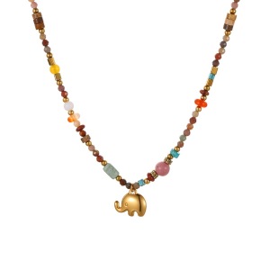 Colliers De Perles Pour Femmes, Collection Classic Series Vacation Beads Chain, En Acier Inoxydable Étanche, Couleur Or h5 Image5
