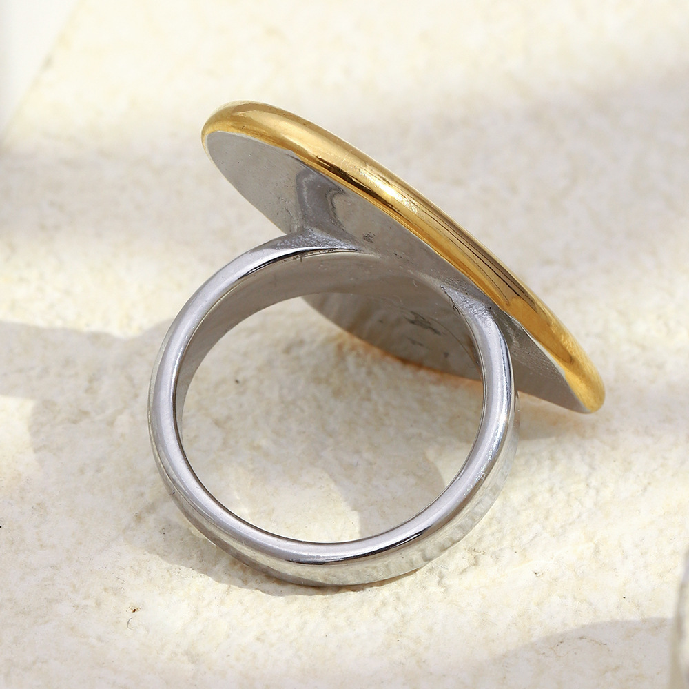 Bague En Forme De Cœur, En Acier Inoxydable Doré Et Argenté, Étanche Image3
