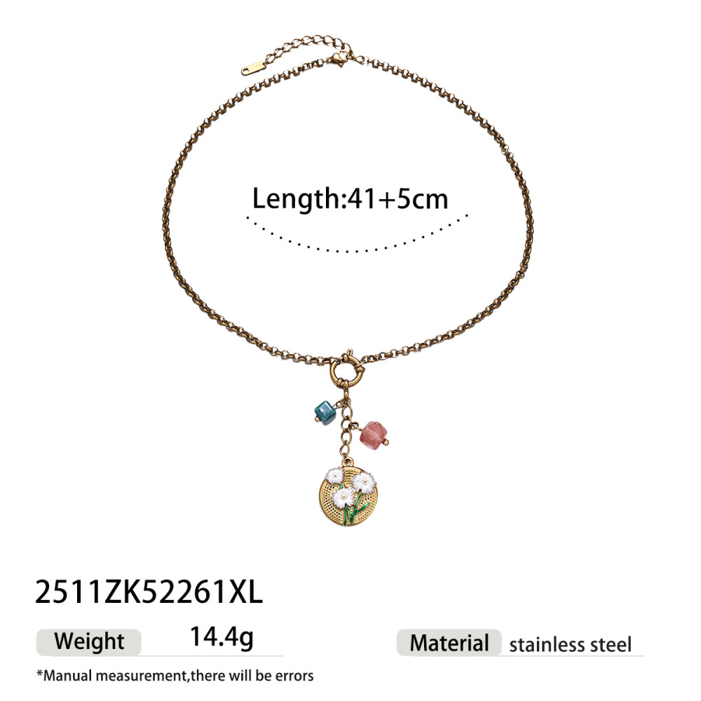 Collier Pendentif En Acier Inoxydable Étanche En Forme De Cœur Et De Lune, De Couleur Assortie 