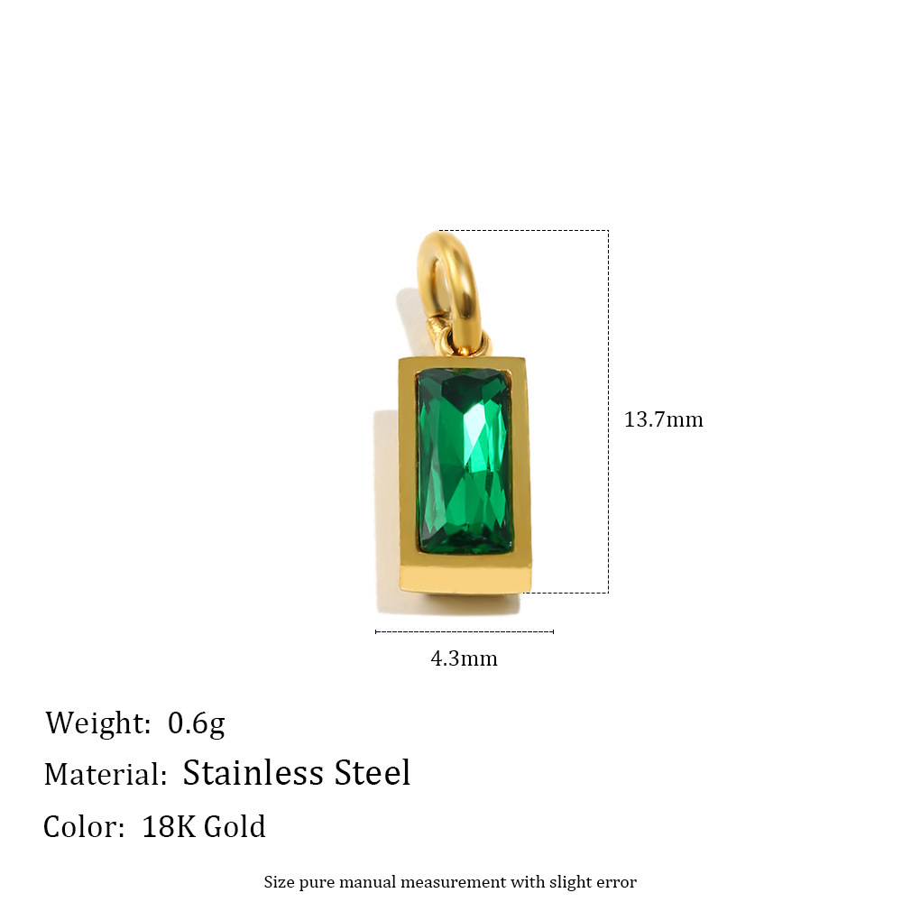 Pendentif Rectangulaire En Acier Inoxydable Étanche Avec Pierre De Naissance Des Douze Mois, À Faire Soi-Même Image5