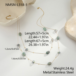 Colliers Longs Pour Femmes, Ornés De Perles Élégantes Et De Lignes Circulaires En Résine Couleur Or h5