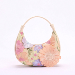 Sacs À Bandoulière Pour Femmes Avec Broderies Florales Romantiques En 3D (Motifs Floraux Aléatoires) h5 