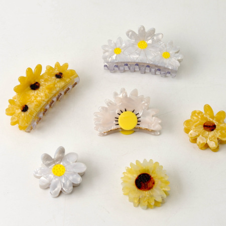 Pinces à cheveux pour femmes en acétate à motif floral doux, collection romantique