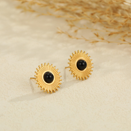 Boucles d'oreilles puces pour femmes, en or 18 carats, forme irrégulière, étoile de mer, coloris or et argent, acier inoxydable étanche, couleur or. 2