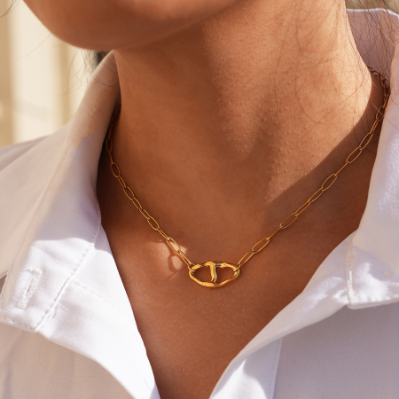 Ensembles de colliers pour femmes Simple Series Daily Irregular Shape en acier inoxydable étanche couleur or