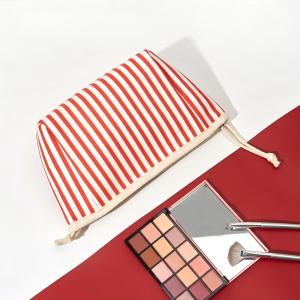 Trousses À Maquillage Pour Femmes En Toile À Rayures Simples h5 Image5