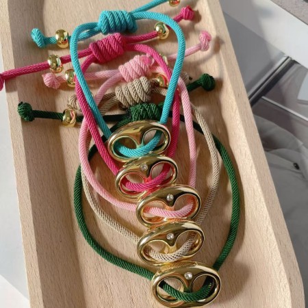 Bracelets tressés en alliage coloré de forme irrégulière pour femmes