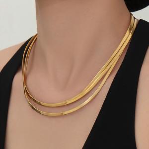 Collier Ras-De-Cou Minimaliste Incurvé En Acier Inoxydable Doré, Imperméable Et Anti-Ternissement Pour Femme h5 Image4