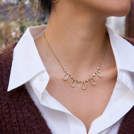 Colliers pendentifs pour femmes en acier inoxydable, couleur or, avec pendentif étoile en forme de goutte exquise