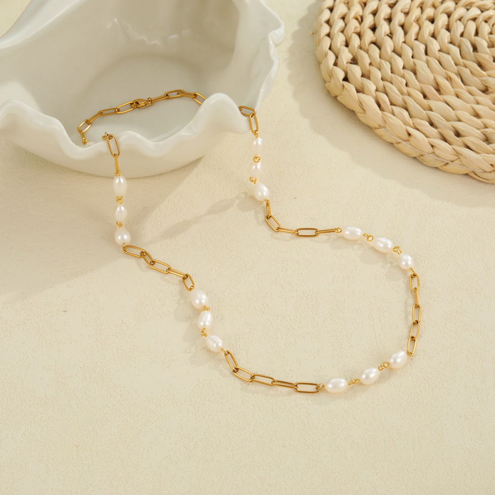Colliers Longs Pour Femmes, En Acier Inoxydable, Couleur Or, Étanches, De La Collection Simple Series Sweet Chain Image3