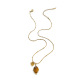 Collier pendentif cœur en pierre de tigre jaune Image3