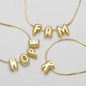 Pendentifs Unisexes En Cuivre À Lettres, Série Simple, À Faire Soi-Même h5 Image3