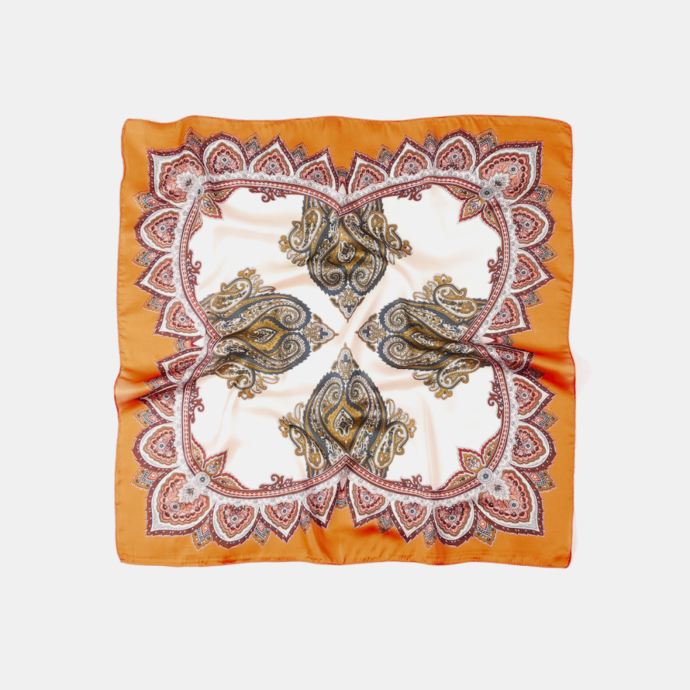 Bandana Rétro En Tissu Imitation Soie À Motif Floral Image2