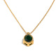 Collier pendentif ovale en zircon à bords torsadés - chrysobéryl Image2