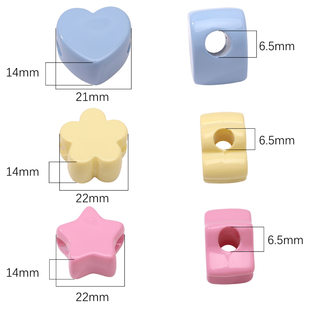Perles Acryliques Simple Series Sweet Flower Heart Star Image5