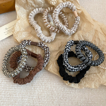 Lot de 3 élastiques à cheveux en tissu de couleurs assorties 2