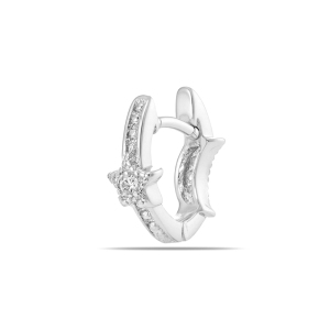 Boucles D'Oreilles Créoles Pour Femmes, Motif Cœur, Étoile Et Lune, Couleur Cuivre Doré Et Zircon. h5 