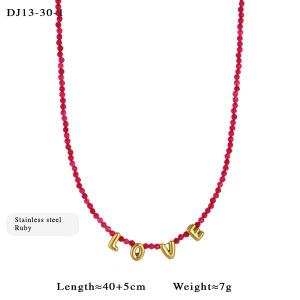 Colliers De Perles Scintillantes Love En Acier Titane Couleur Or Pour Femmes h5 Image2